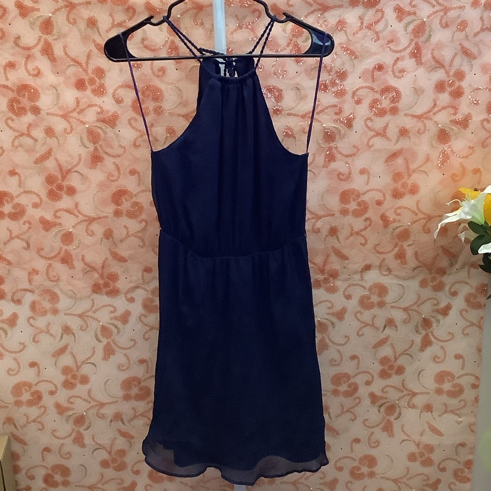 Zara Navy Backless Dress